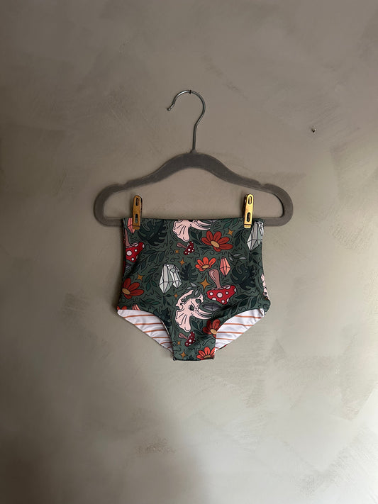 New Flora Bottom in Cottagecore Dino + Rust Stripe