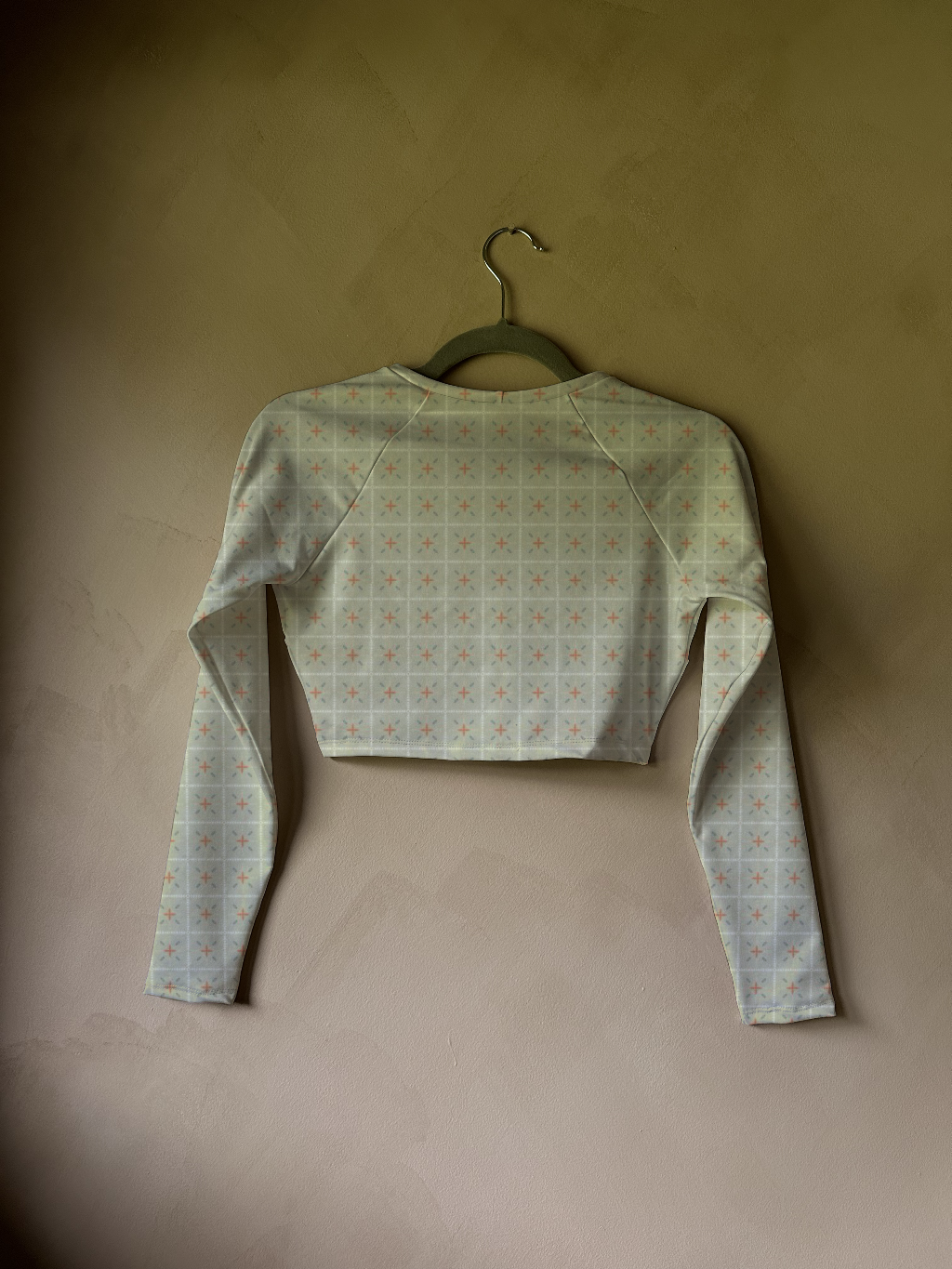 Adult Cropped Rashguard in Hessian Check