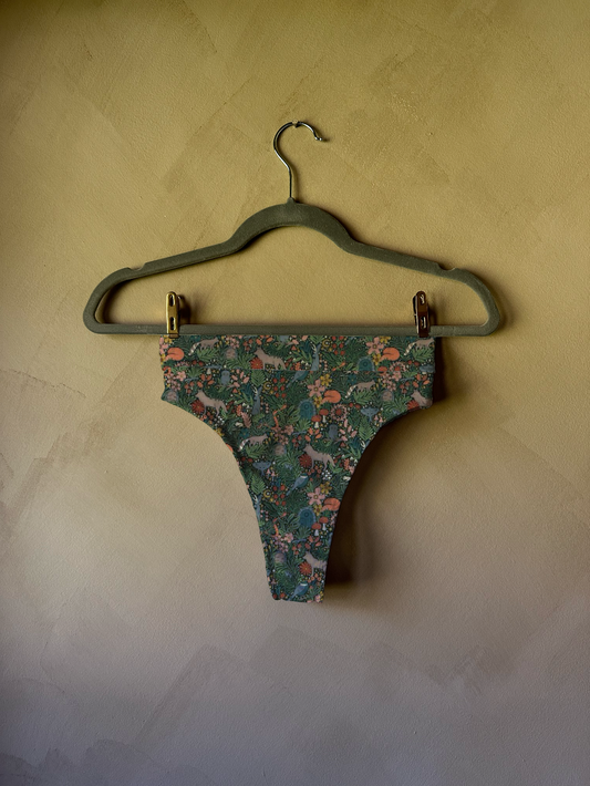 Adult High Rise Cheeky Bikini in Enchanted Forest