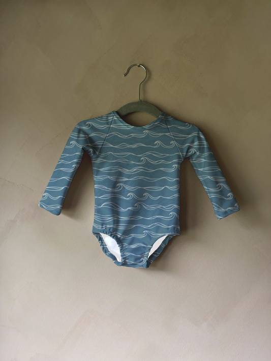 Littles One Piece in Azure Waves