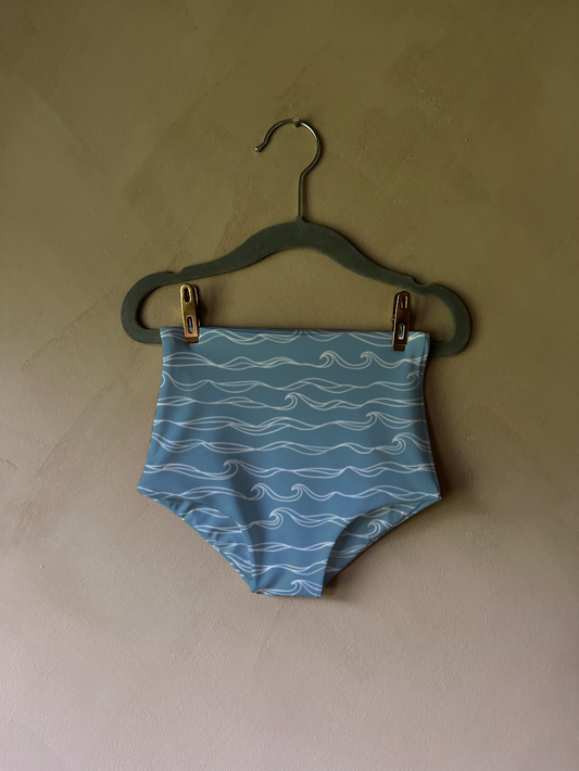 Littles Bikini Bottom in Azure Waves