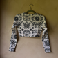 Adult Cropped Rashguard in Folk Art