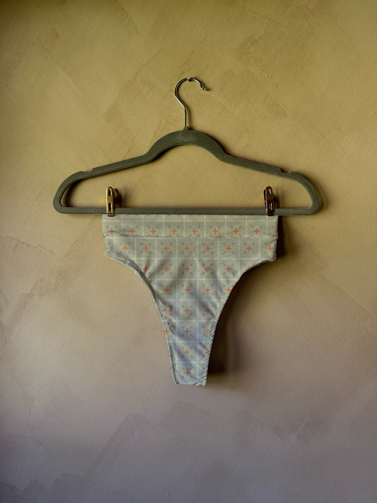 Adult High Rise Cheeky Bikini in Hessian Check