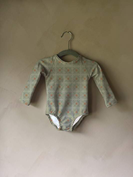 Littles One Piece in Hessian Check